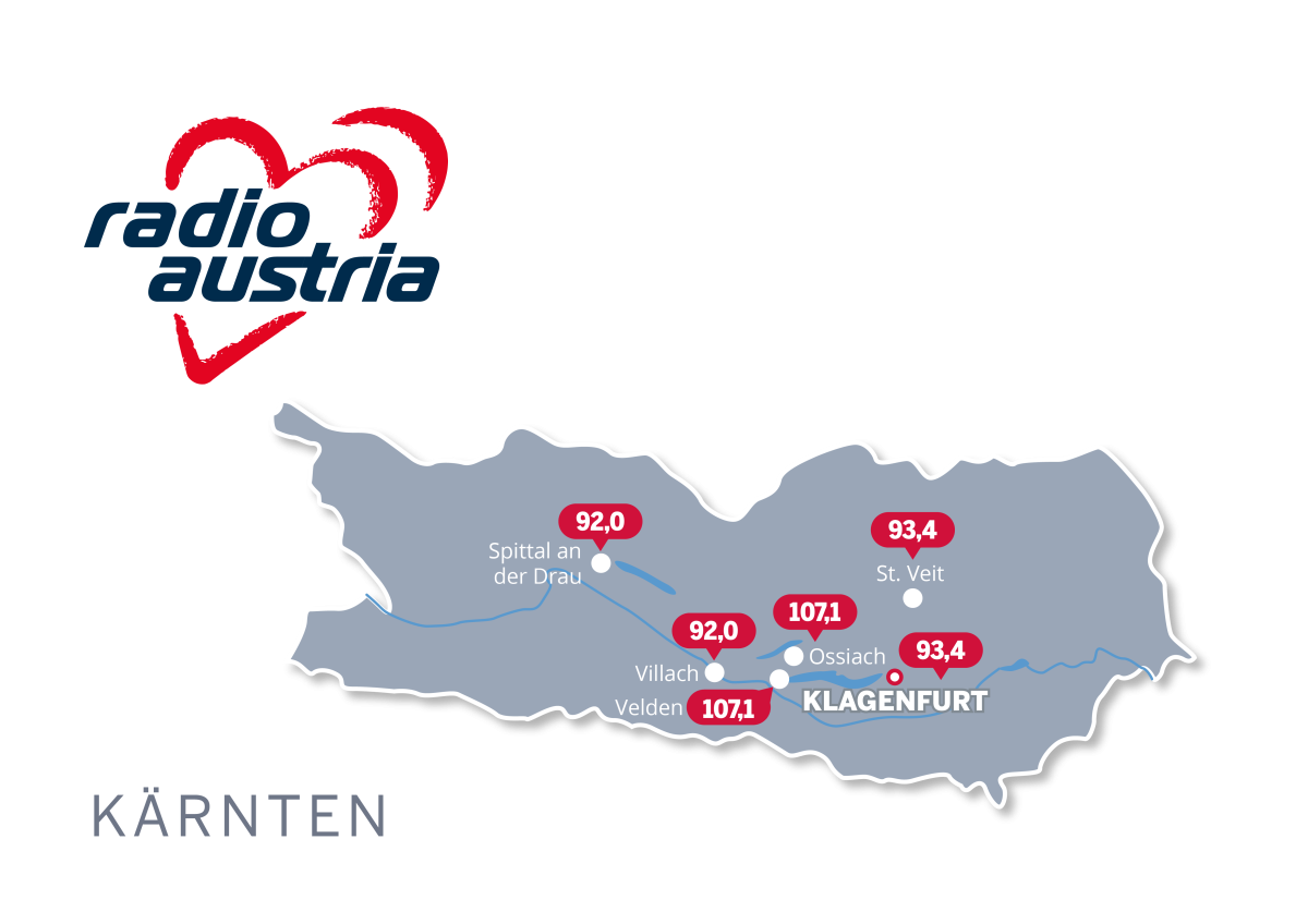 © radioaustria Frequenzkarte Kaernten