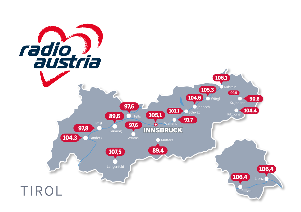 © radioaustria Frequenzkarte Tirol neu