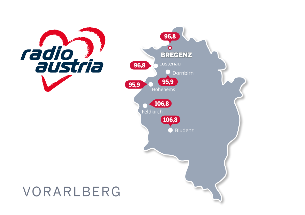 © radioaustria Frequenzkarte Vorarlberg